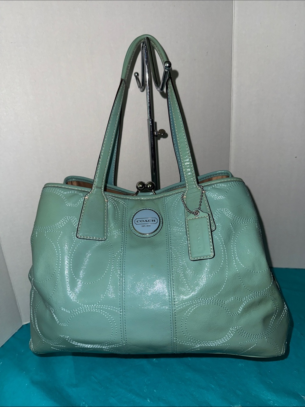 COACH Signature Kisslock Satchel